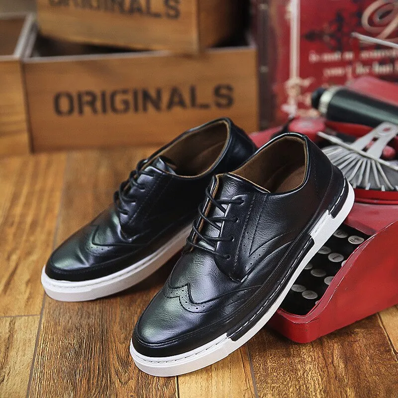 Newest Leather Shoes Men Sneakers Fashion Breathable Casual Men Shoes Chaussure Homme Breathable Footwear Ceepers Zapatos Homre
