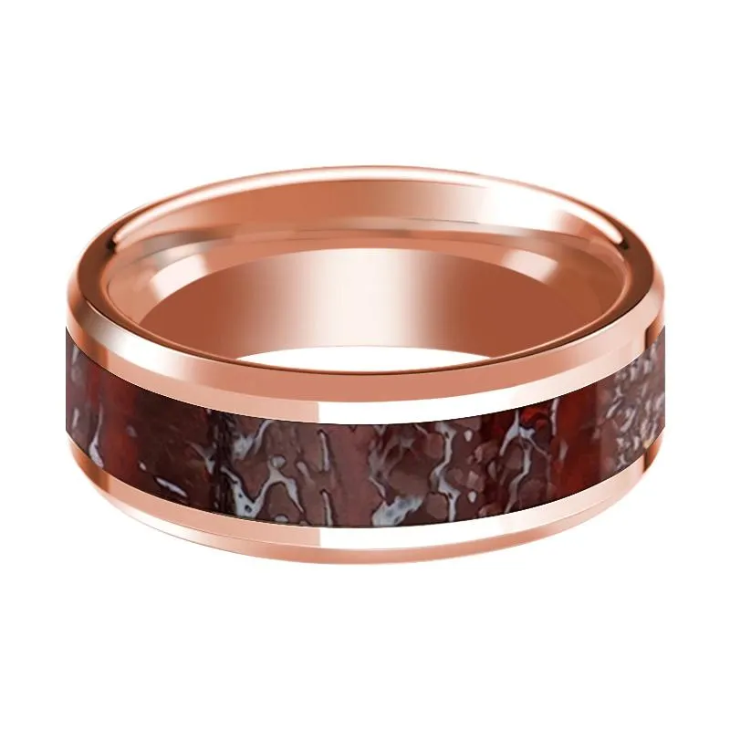 NUBLAR | 14k Rose Gold with Red Dinosaur Bone Inlay