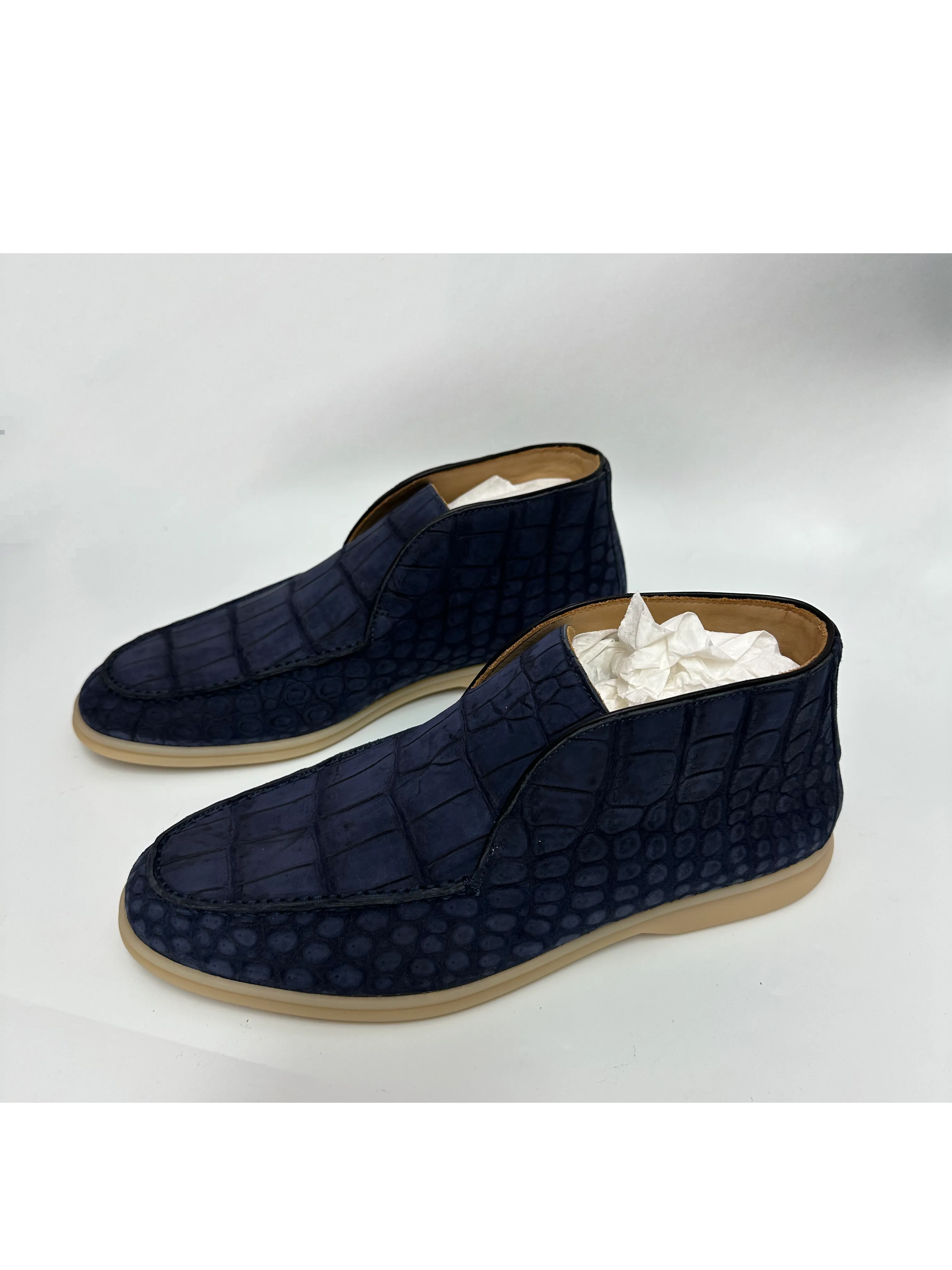 Nubuck Crocodile Shoes Men's Crocodile Leather Lace-Up  Dress Shoes