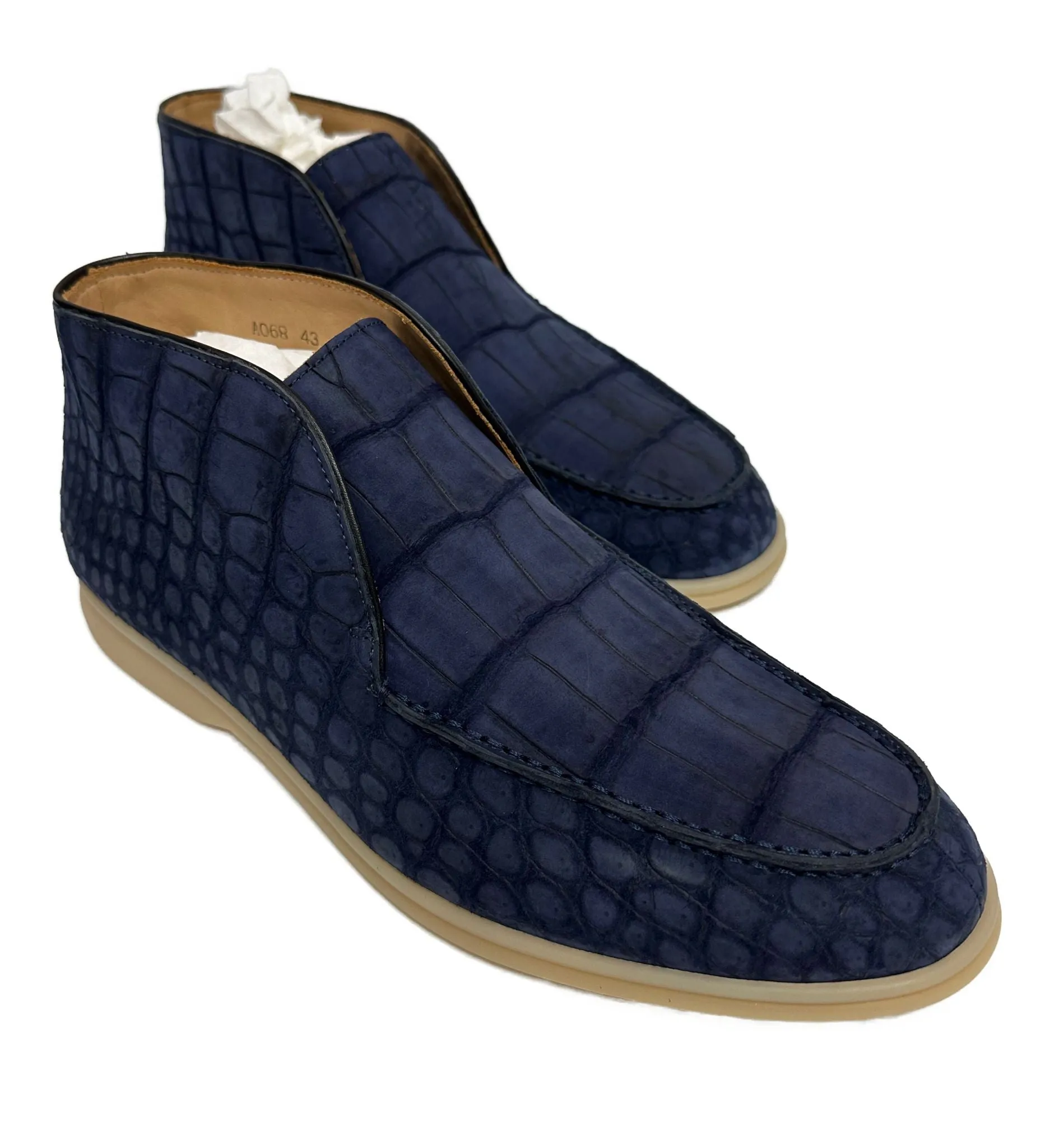 Nubuck Crocodile Shoes Men's Crocodile Leather Lace-Up  Dress Shoes