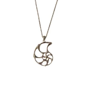 Open Ammonite Silver Pendant
