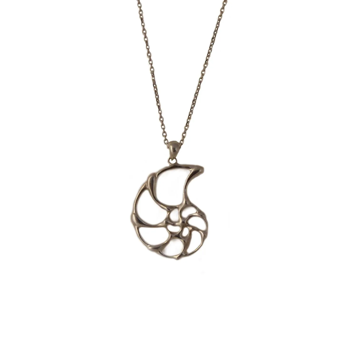 Open Ammonite Silver Pendant