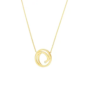 Open Swirl with Diamond Adjustable Necklace