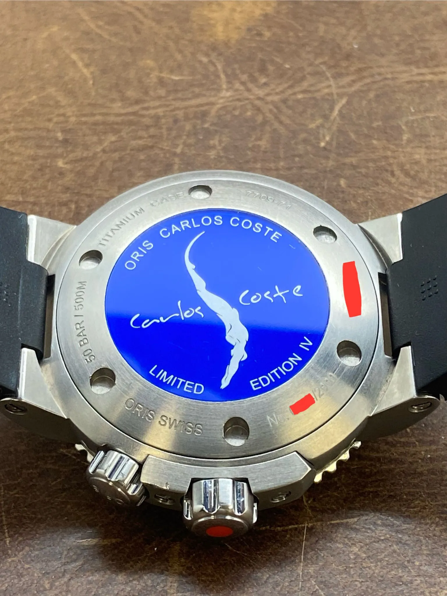 Oris Aquis Carlos Coste Limited Edition 01 743 7709 7184 Black Dial Automatic Men's Watch