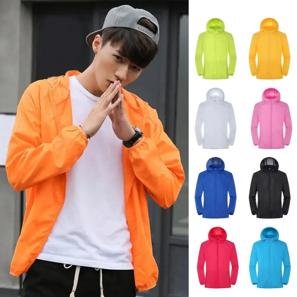 Outdoor Jacket Stylish Anti-scratch Windbreaker Jacket Unisex Anti-UV Waterproof Camping Rain Jacket Daily Clothing