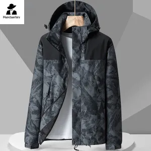 Outdoor Windproof Jacket Men's Autumn Waterproof Single Layer Detachable Cap Coat Couple's Mountain Climbing Fishing Windbreaker