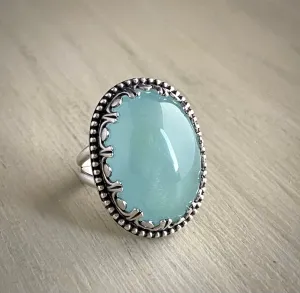 Oval Aquamarine Ring