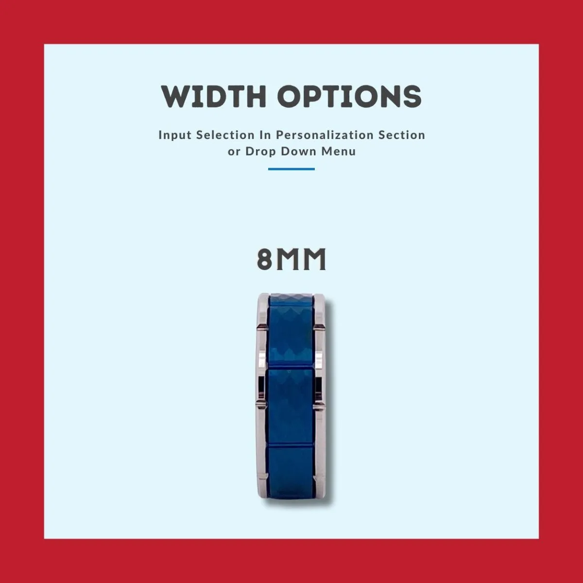 PACHUTA | Blue Hammered Tungsten Ring with Notches