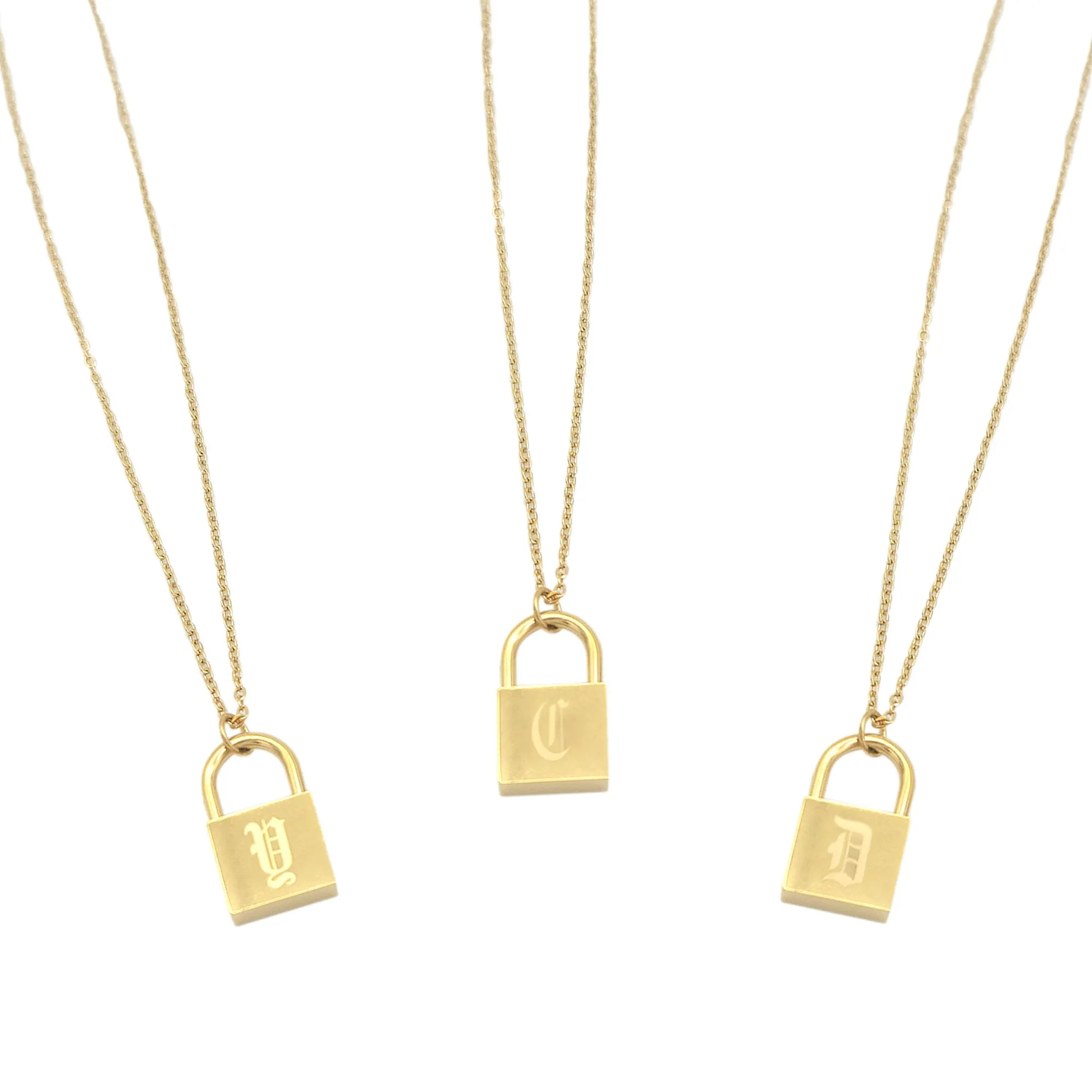 Padlock Initial Love Letter Necklace