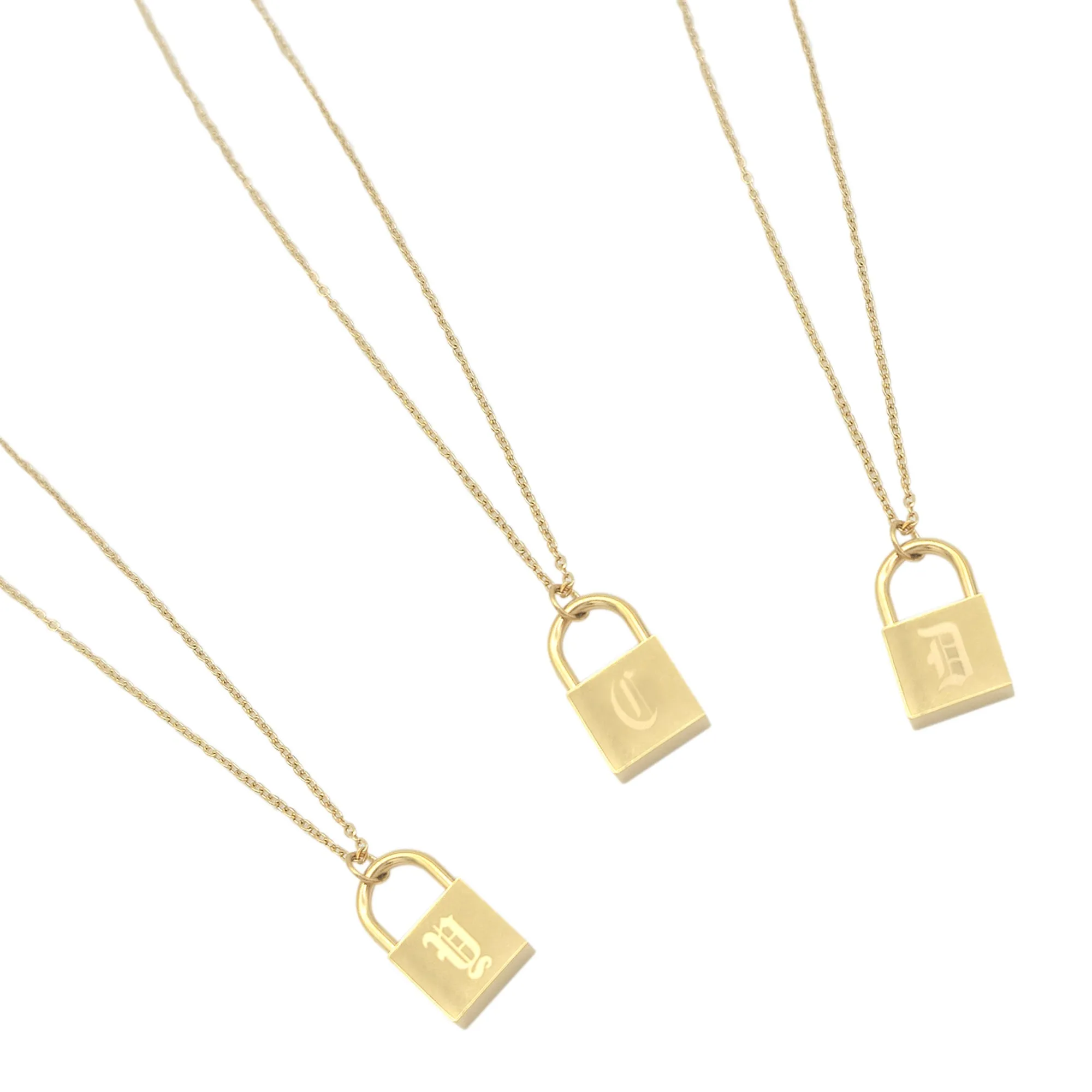 Padlock Initial Love Letter Necklace