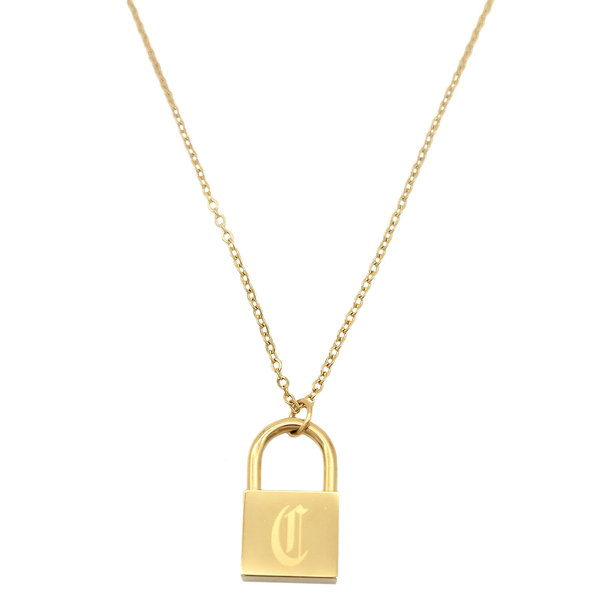 Padlock Initial Love Letter Necklace
