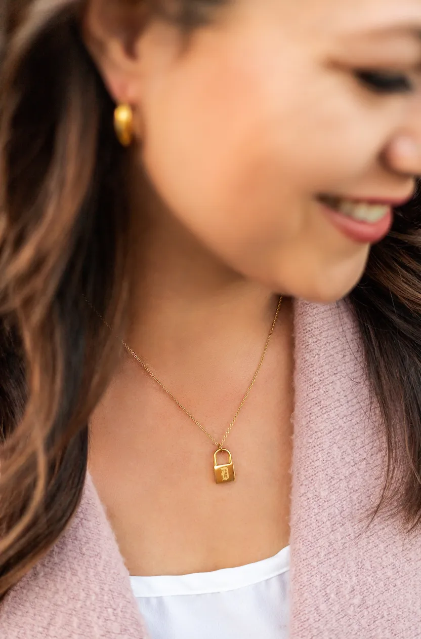 Padlock Initial Love Letter Necklace