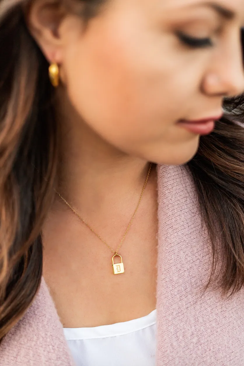 Padlock Initial Love Letter Necklace