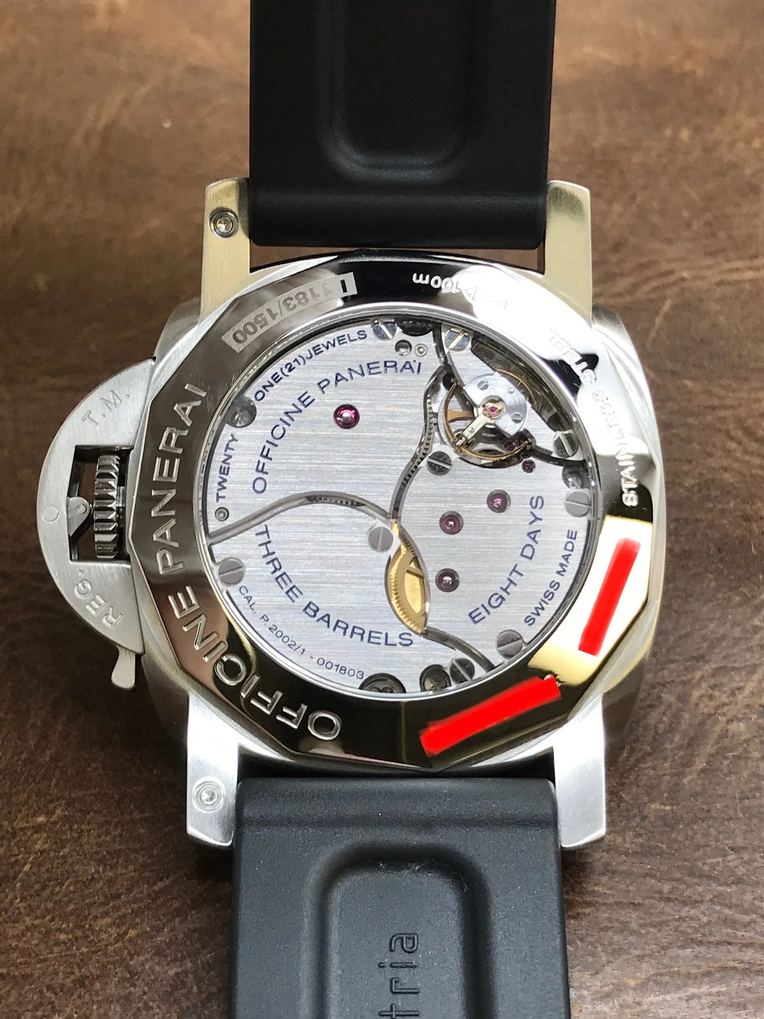 Panerai Luminor 1950 8 Days GMT  PAM00233 Black Dial Hand Wind Men's Watch