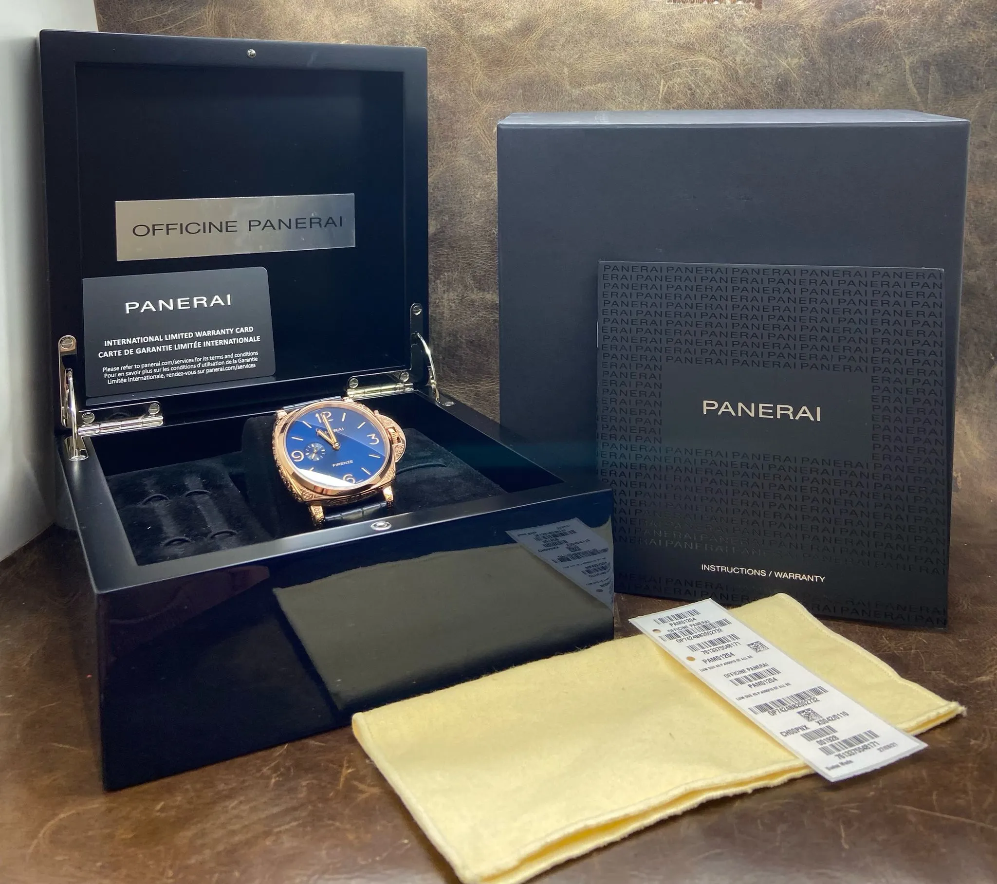 Panerai Luminor Due Goldtech Firenze L.E 110pcs 18K Rose Gold PAM01204 Blue Dial Automatic Men's Watch