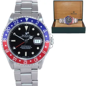 PATINA Rolex GMT-Master Tritium Pepsi Blue Red Steel 40mm Watch 16710