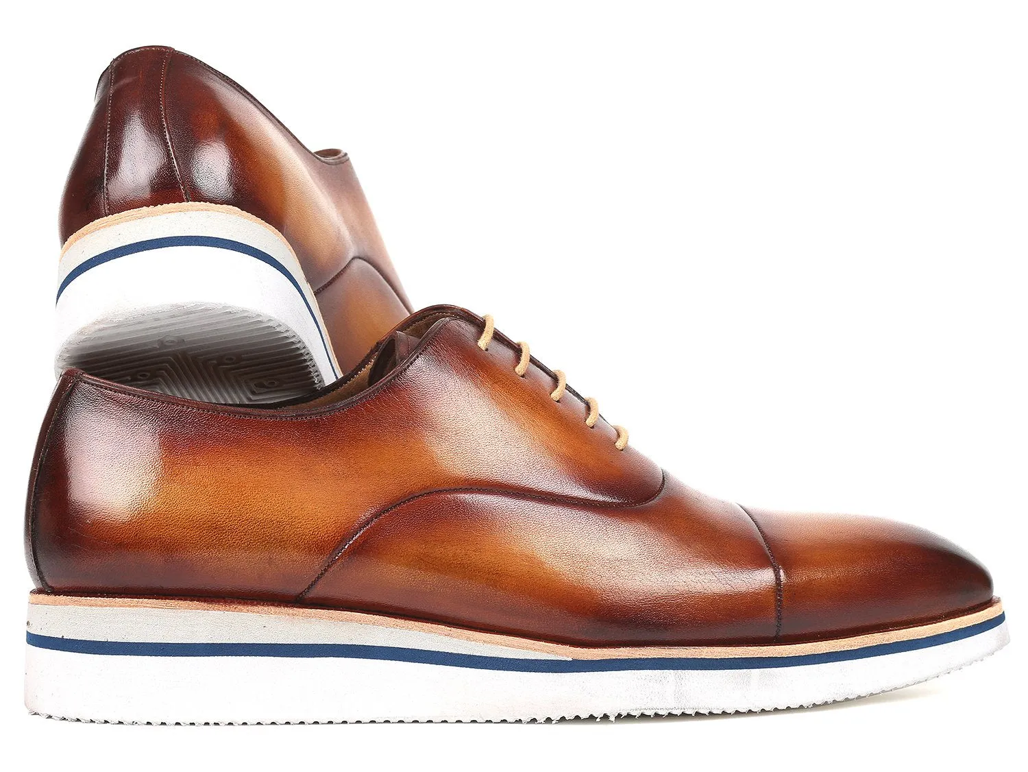 Paul Parkman Men's Brown&Camel Smart Casual Oxfords
