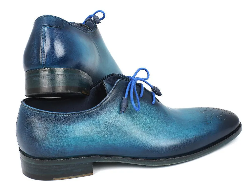 Paul Parkman Men's Medallion Toe Oxfords in Blue & Navy