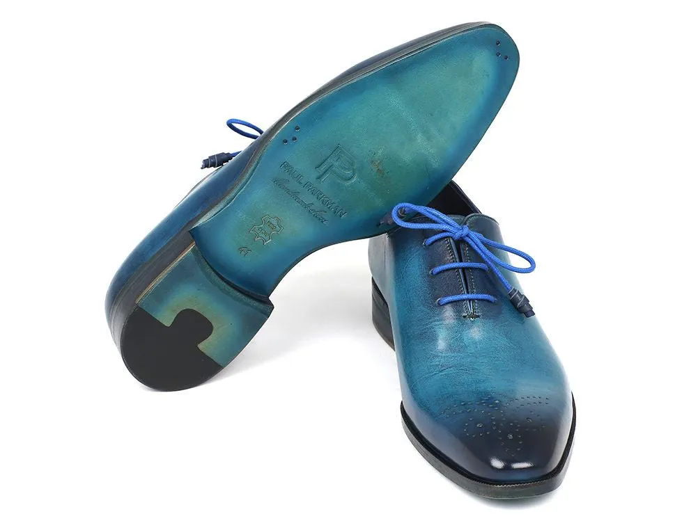 Paul Parkman Men's Medallion Toe Oxfords in Blue & Navy