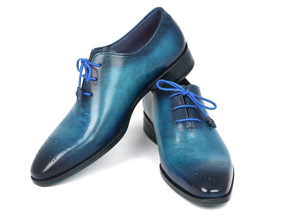 Paul Parkman Men's Medallion Toe Oxfords in Blue & Navy
