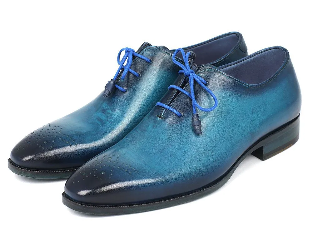 Paul Parkman Men's Medallion Toe Oxfords in Blue & Navy