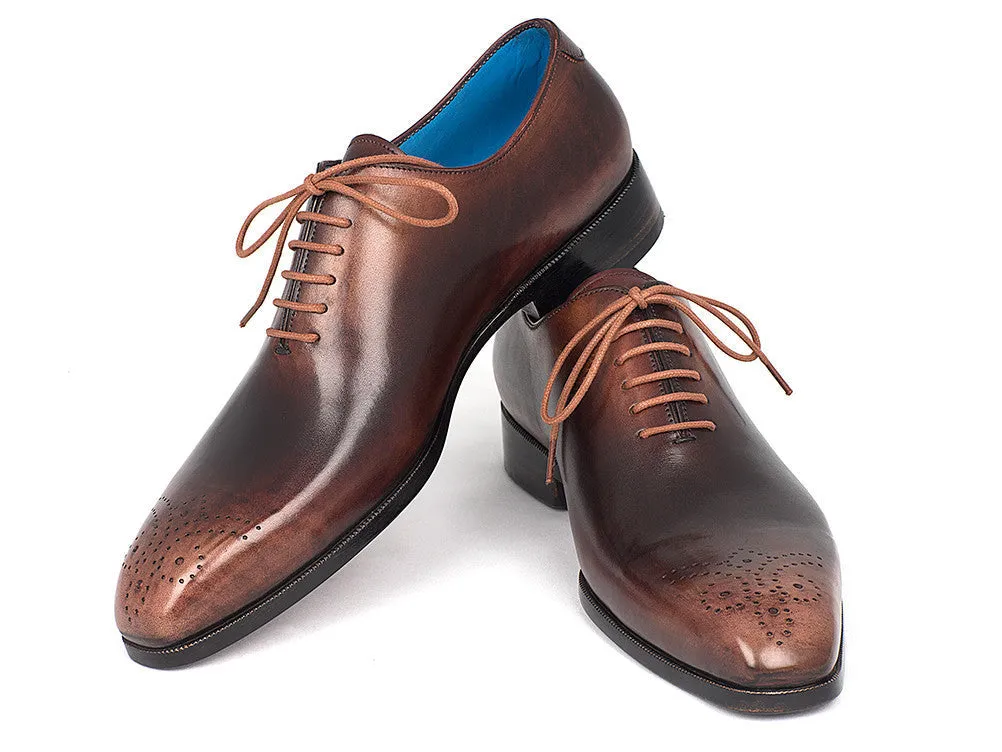 Paul Parkman Men's Wholecut Oxfords in Camel & Brown
