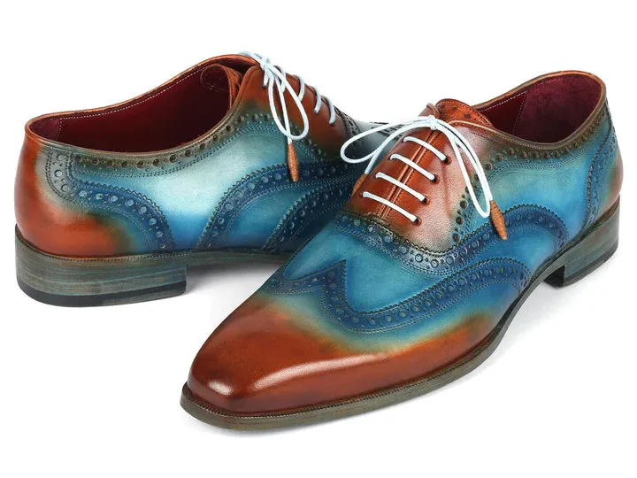 Paul Parkman Wingtip Oxfords Turquoise & Tobacco