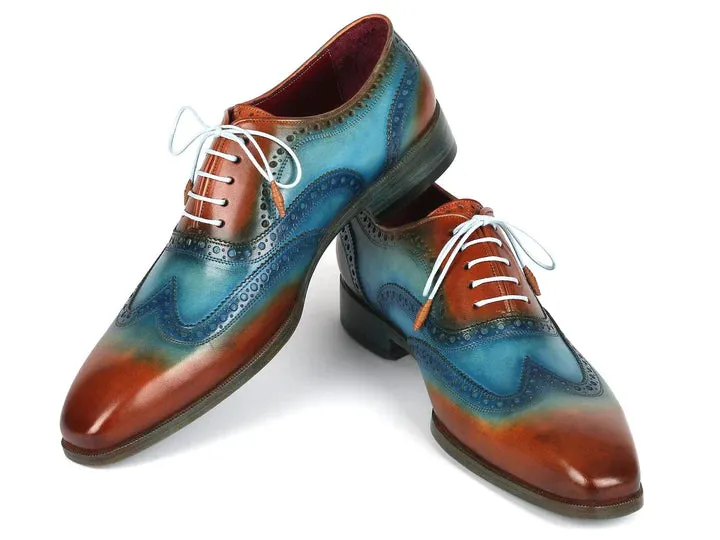 Paul Parkman Wingtip Oxfords Turquoise & Tobacco