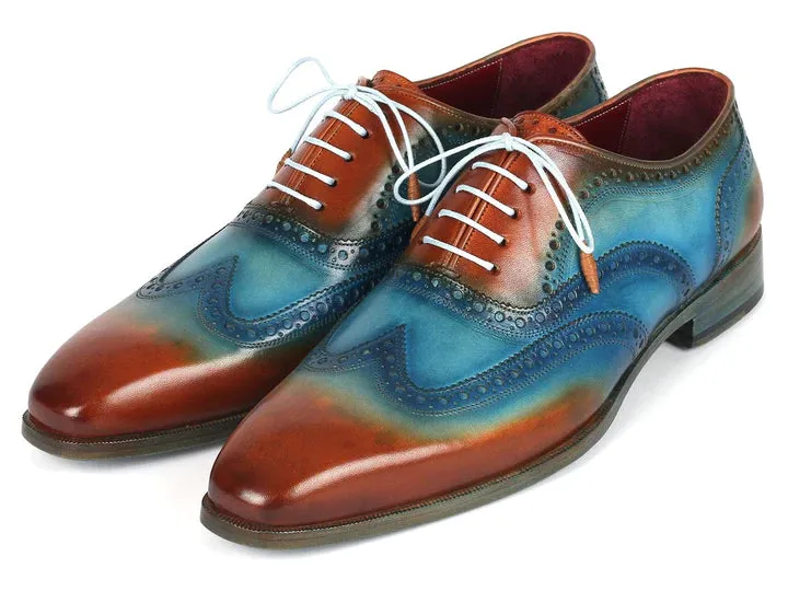 Paul Parkman Wingtip Oxfords Turquoise & Tobacco