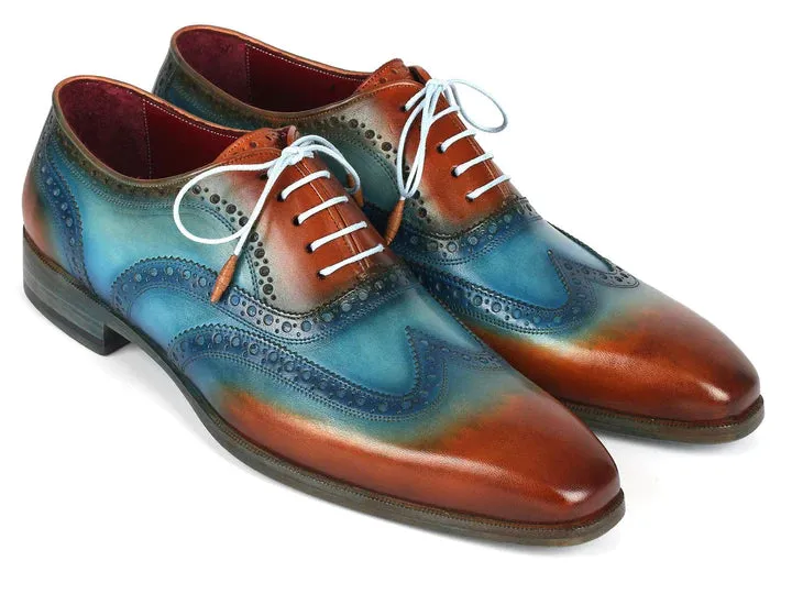 Paul Parkman Wingtip Oxfords Turquoise & Tobacco