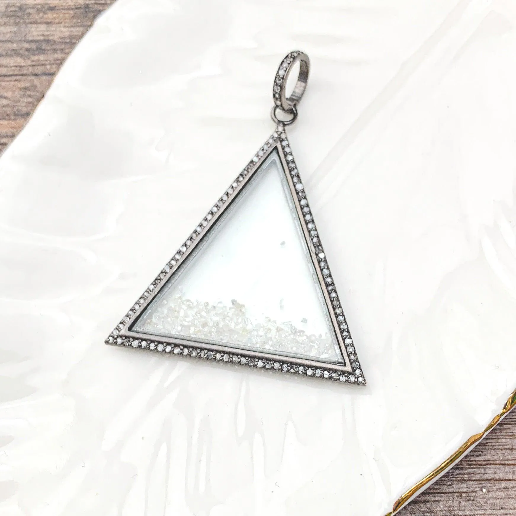 Pave Diamonds Shaker Triangle Pendant
