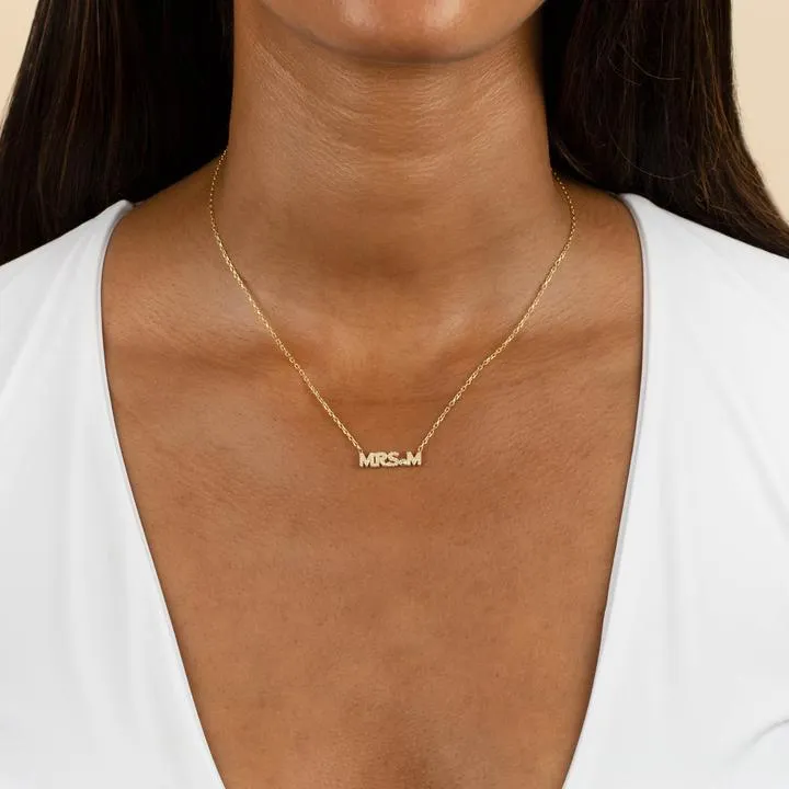 Paved Block Print Necklace/Choker