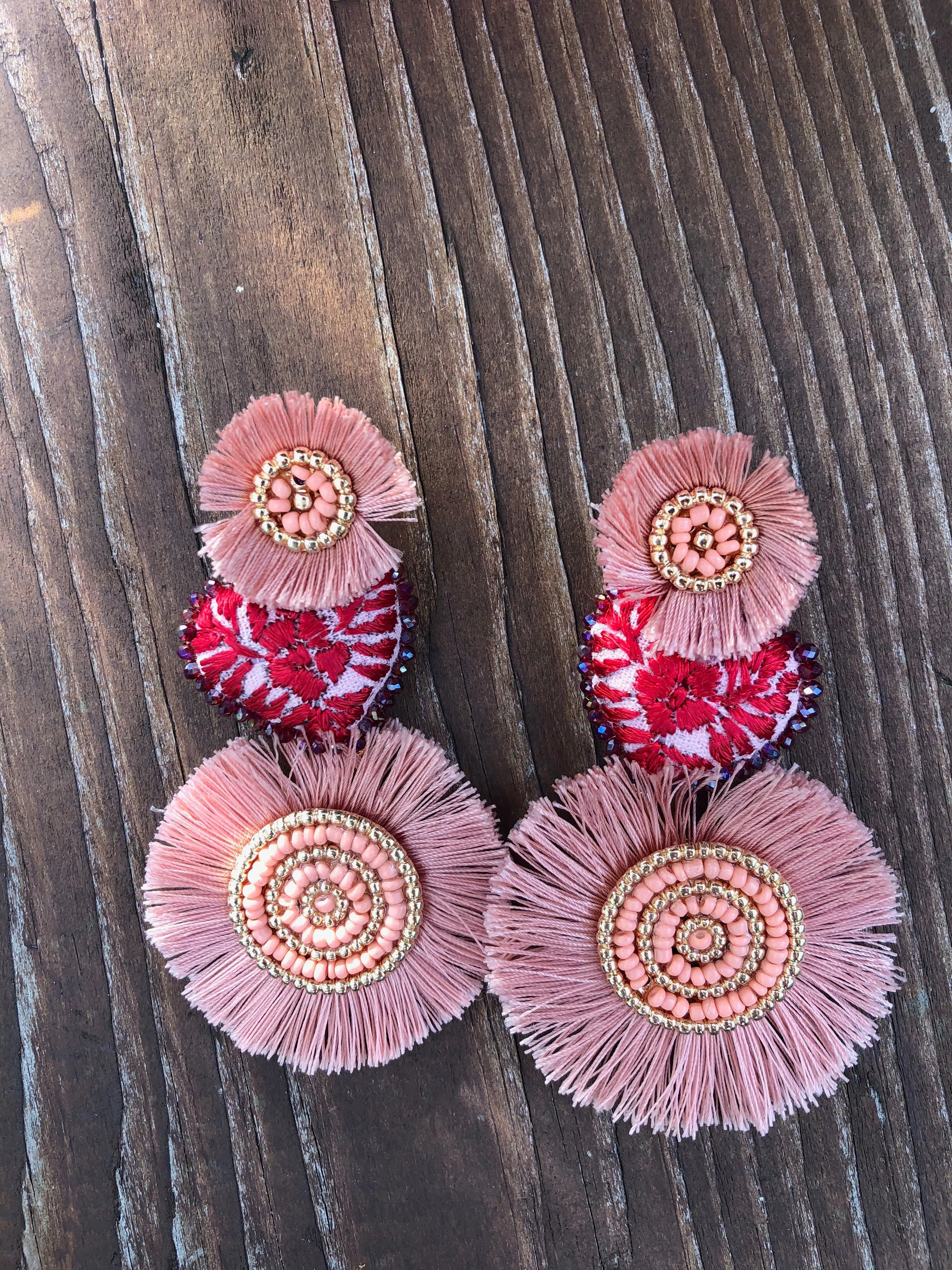 Peach statement Earrings