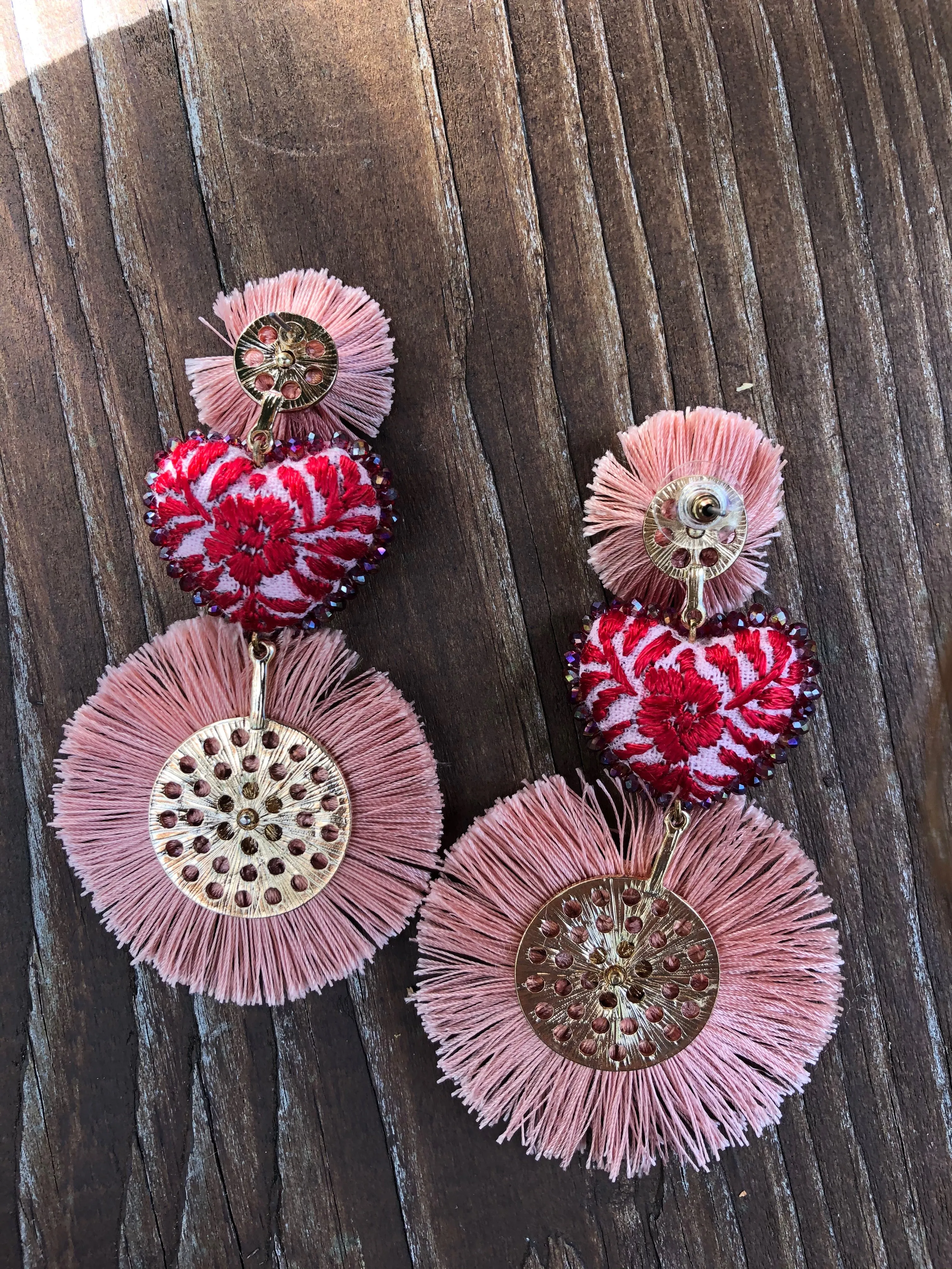 Peach statement Earrings