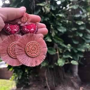 Peach statement Earrings