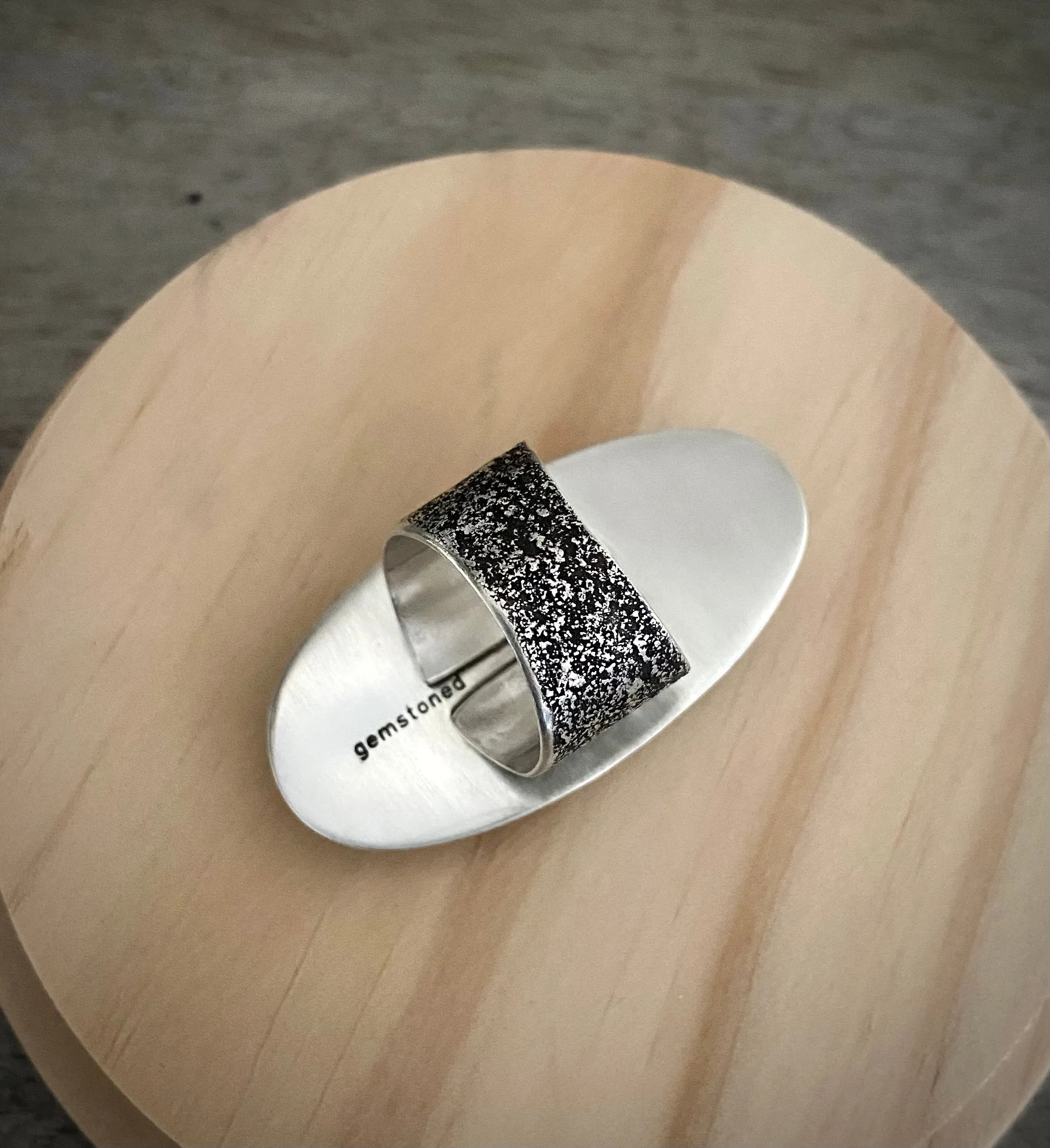 Petrified Palm Root Wide Band Ring