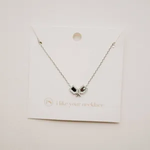 Pickleball Paddle Love Necklace: Silver