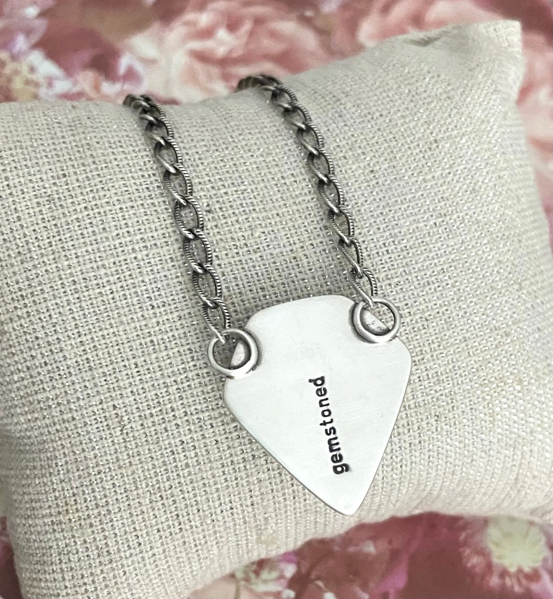 Pink Moonstone Shield Necklace