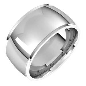 Platinum 10 mm Half Round Edge Comfort Fit Wedding Band