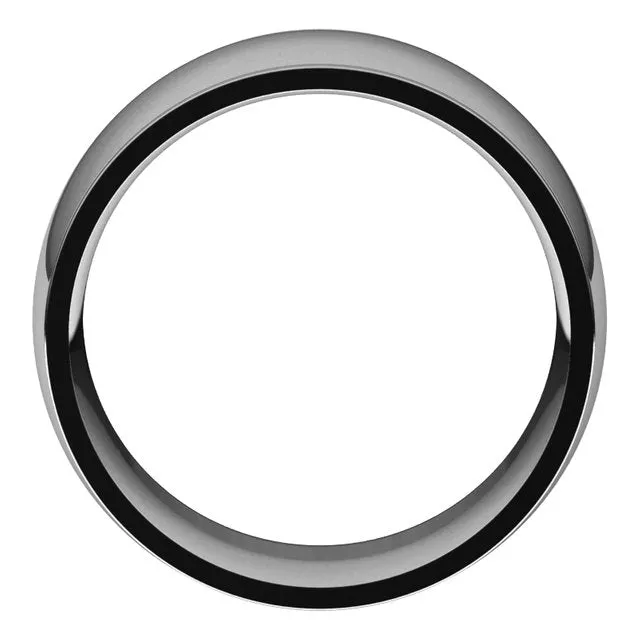 Platinum 10 mm Half Round Edge Comfort Fit Wedding Band