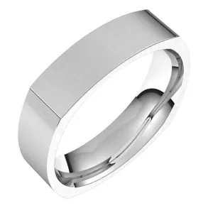 Platinum 5 mm Square Comfort Fit Wedding Band