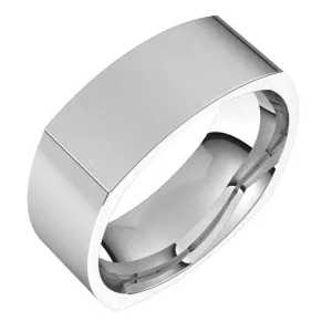 Platinum 8 mm Square Comfort Fit Wedding Band