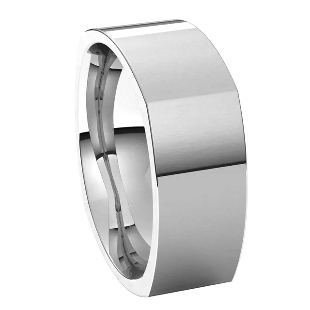 Platinum 8 mm Square Comfort Fit Wedding Band