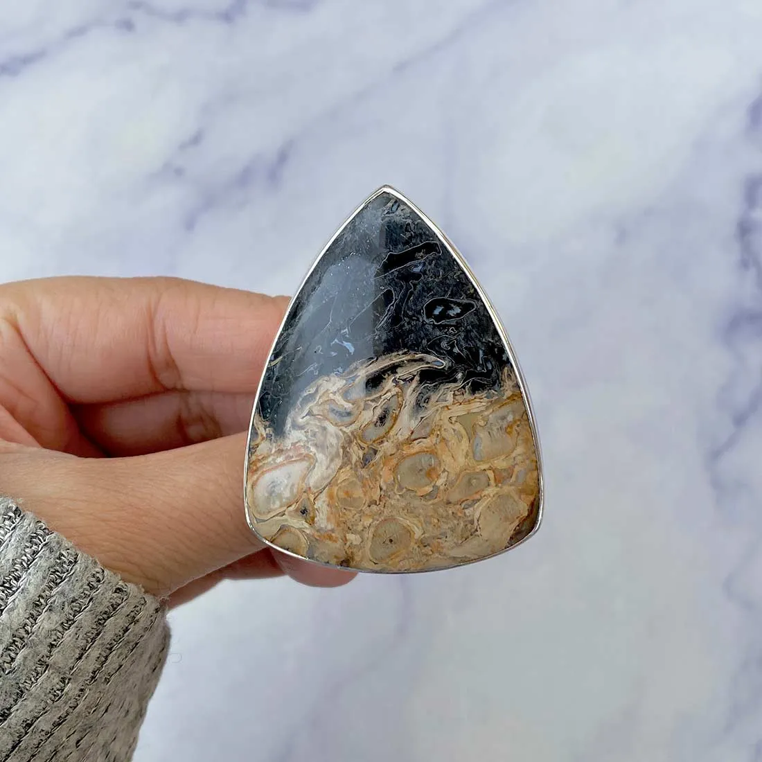 Plumroot Agate Adjustable Ring-(PTJ-R-3.)