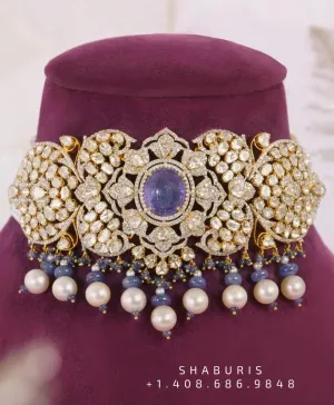 Polki diamond necklace polki jewelry diamond jewelry silver jewelry indian wedding jewelry south indian gold jewelry designs -SHABURIS
