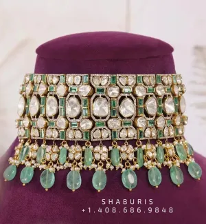 Polki diamond necklace polki jewelry diamond jewelry silver jewelry indian wedding jewelry south indian gold jewelry designs -SHABURIS