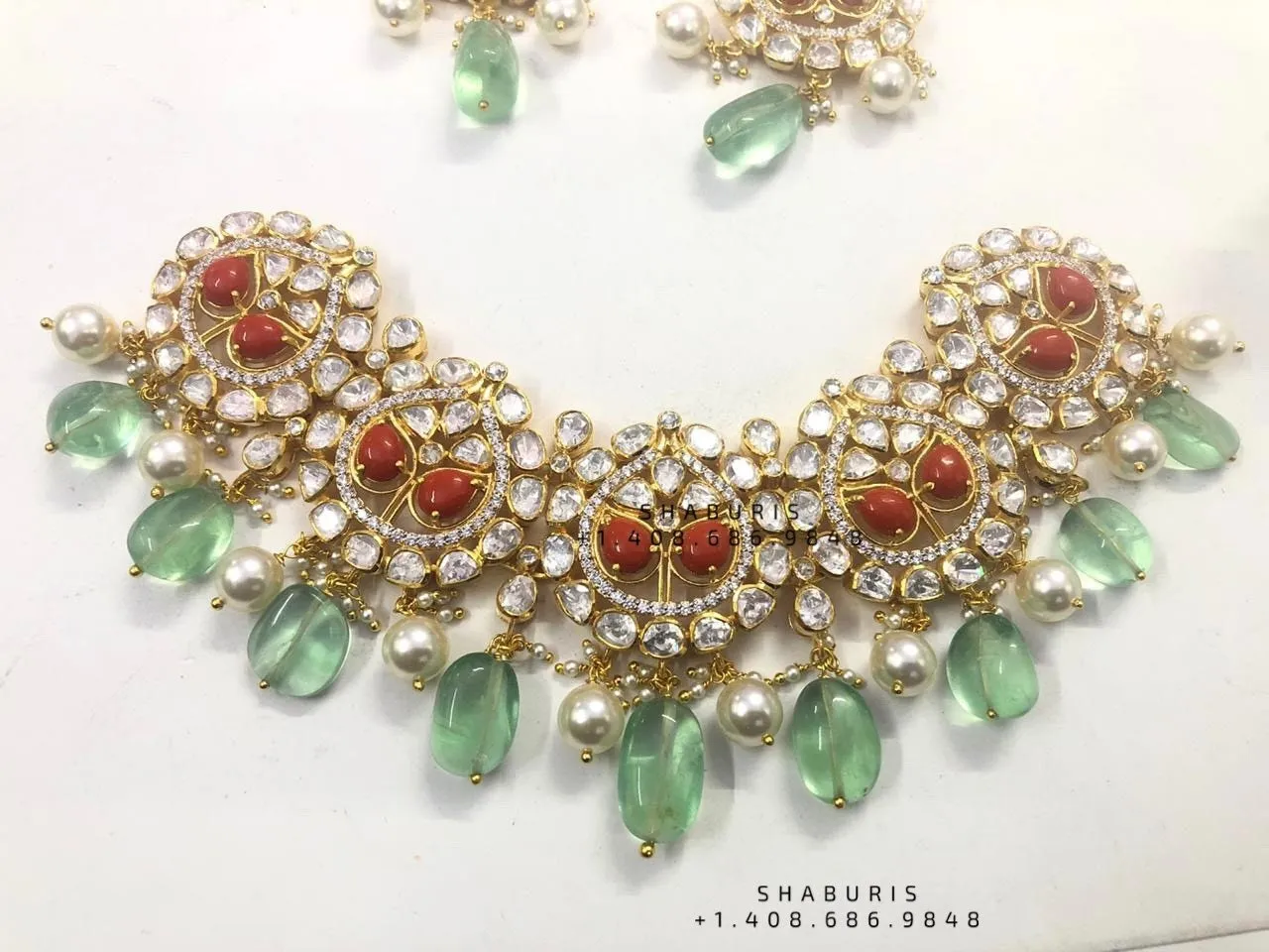 Polki jewelry Pure Silver jewelry Indian ,coral necklace indian jewelry diamond jewelry gold jewelry designs indian -SHABURIS