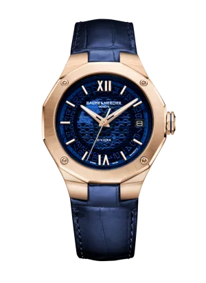 Pre order Baume & Mercier Riviera Auto 39mm 10815 Solid 18k RG Case Blue Dial