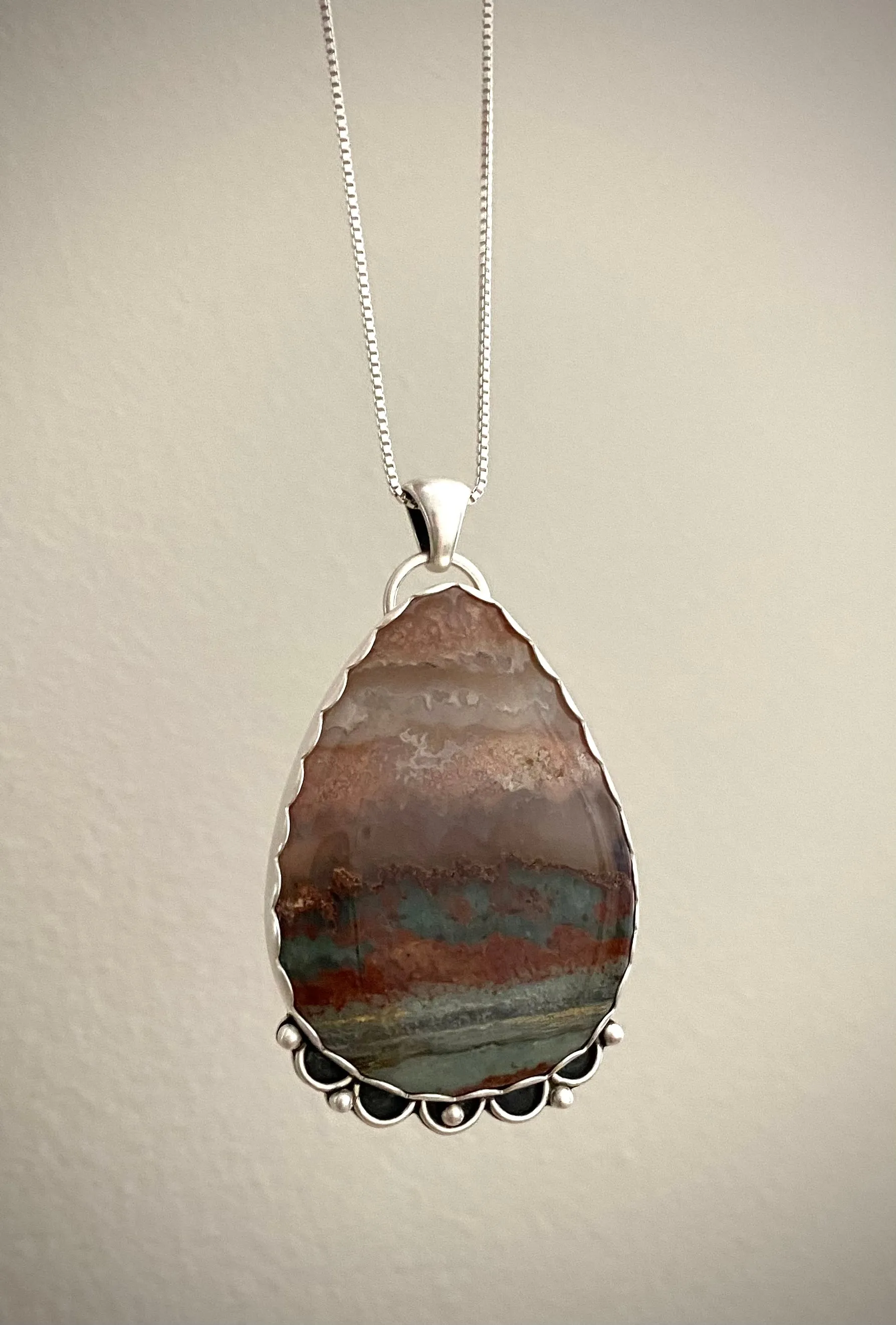 Prudent Man Plume Agate Pendant