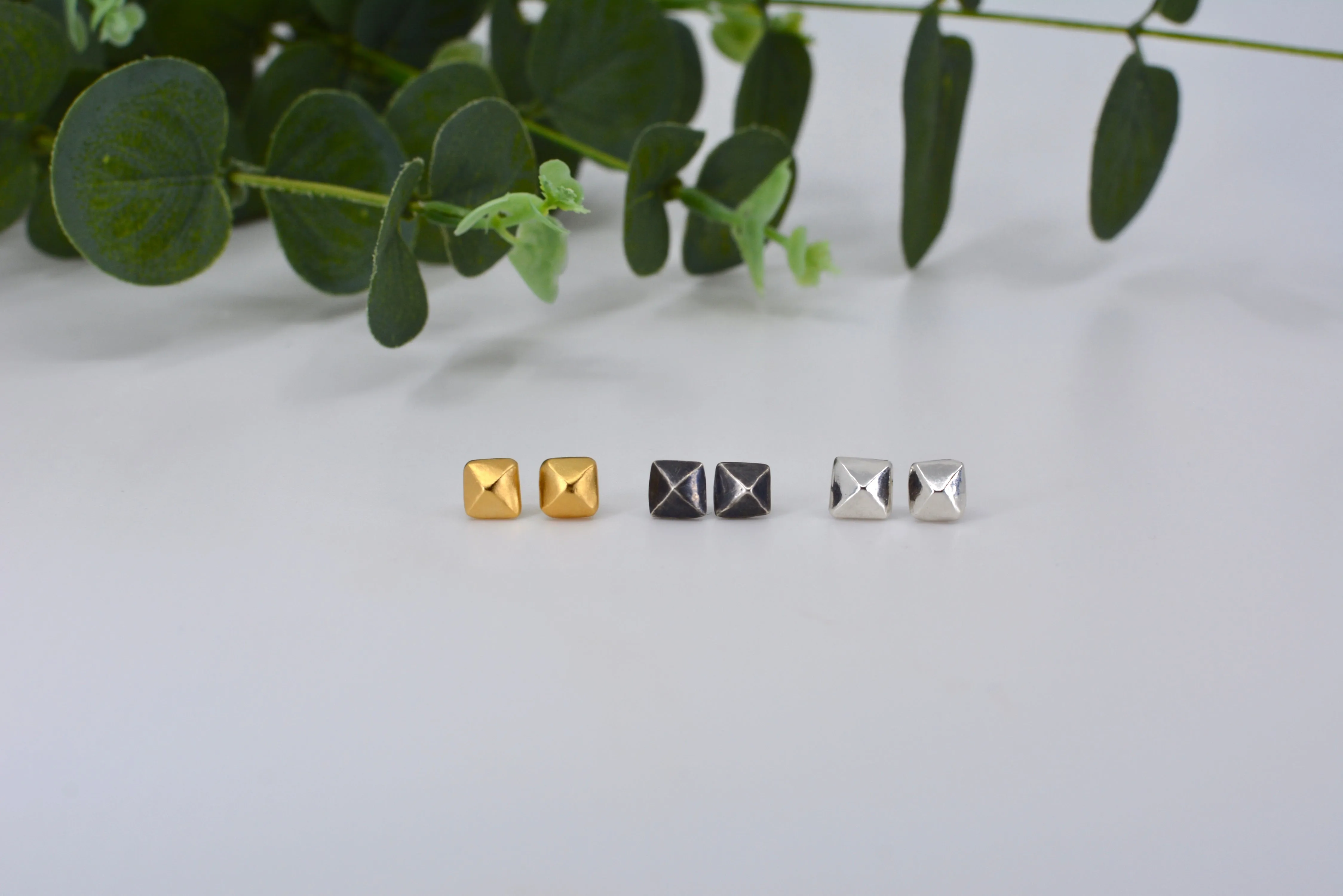 Pyramid Stud Earrings